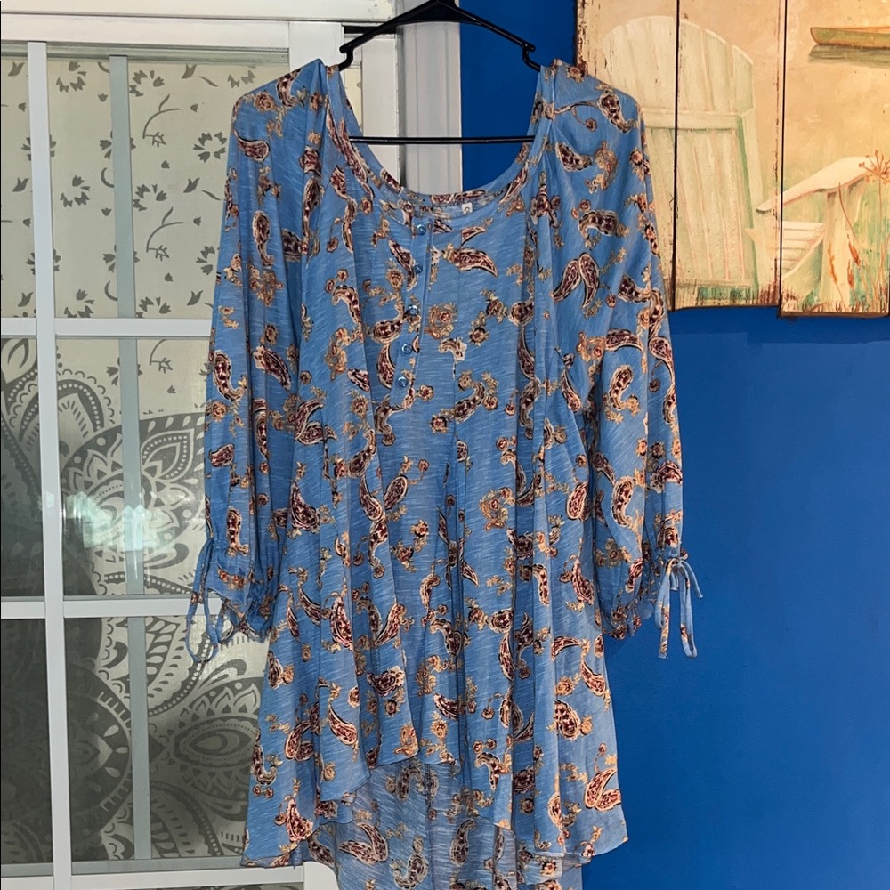 Cato Blue Floral Long Sleeve Dress